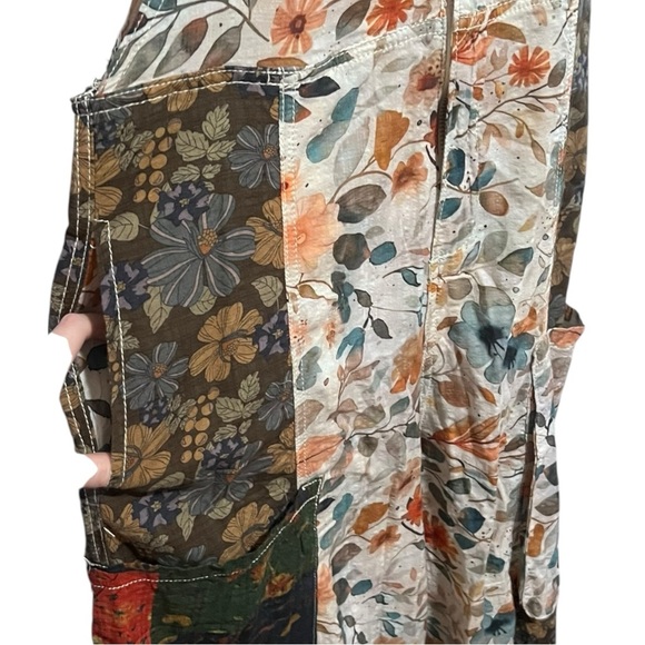 POL Multi-Color Floral Jogger Fit Woven Overalls - Picture 9 of 10